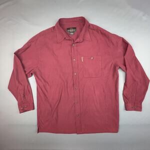 Weatherproof Brushed Microfiber Maroon Button Shirt L